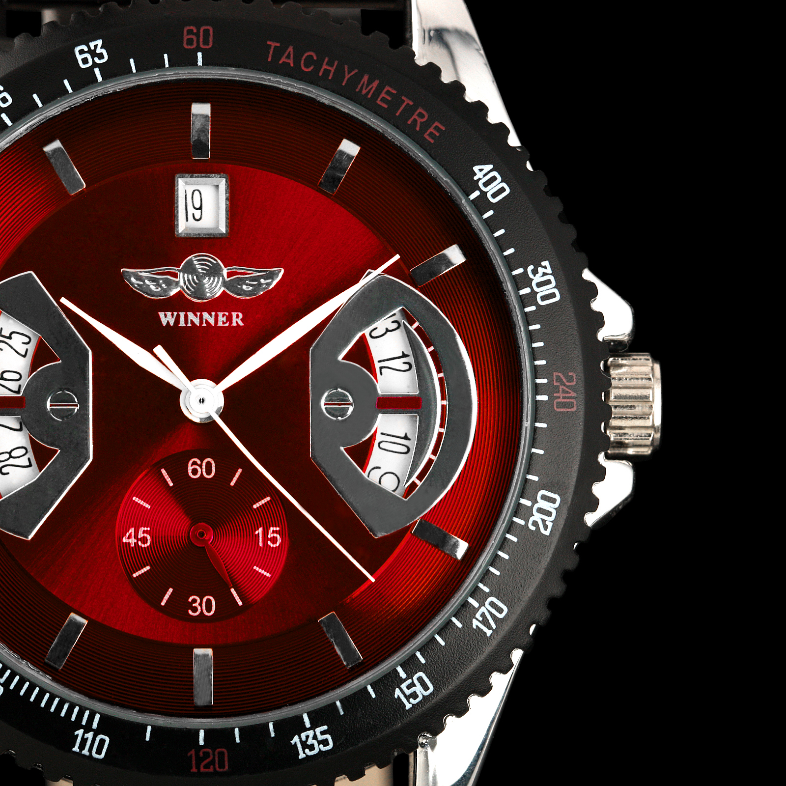 mens red leather watch