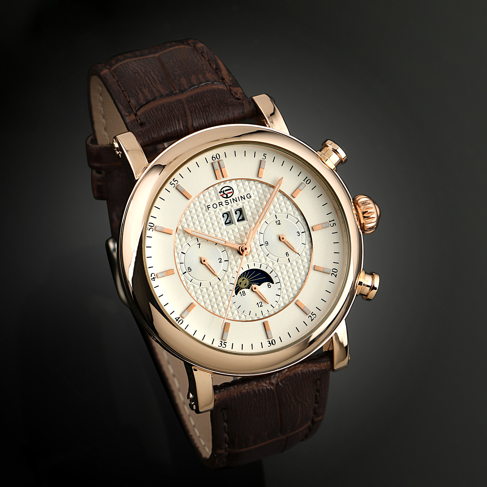 mens watches brown leather band